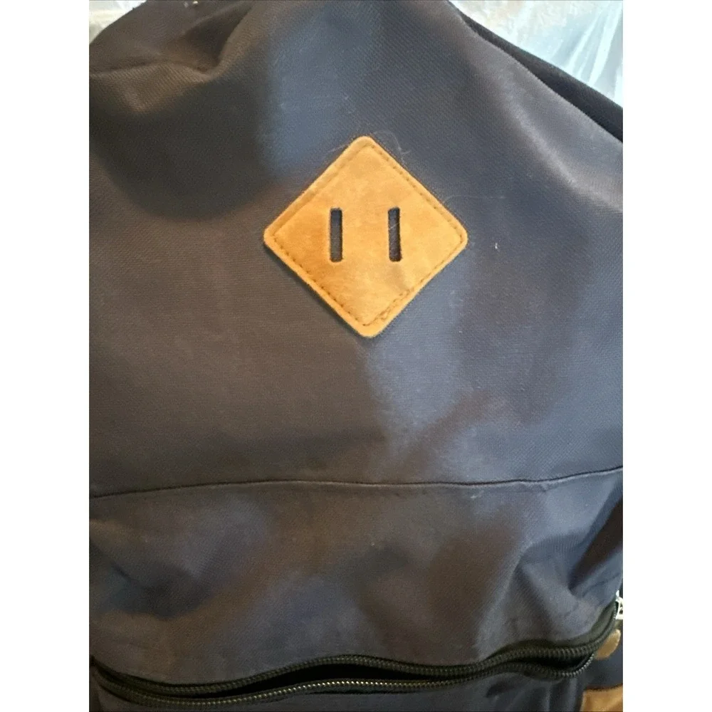 trailmaker backpack Dark Blue Faux Leather Bottom/trim School Computer Bag